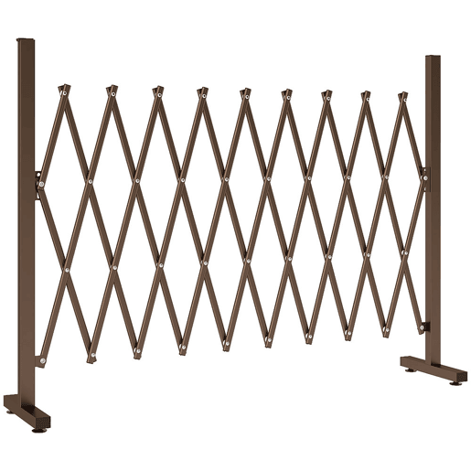 Outsunny Cerca de Jardim em Liga de Alumínio Barreira de Exterior Extensível Cerca de Jardim Metálica para Decoração 250x31x103,5 cm Marrom
