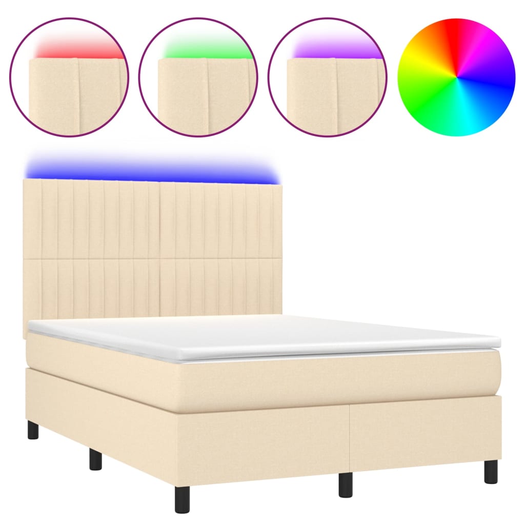 Cama box spring 140x190 Crema