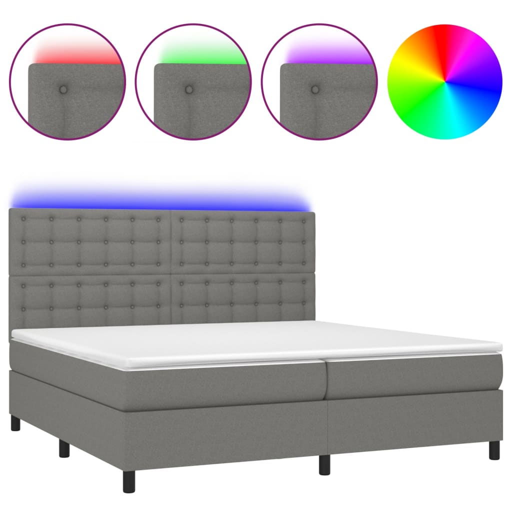 Cama box spring 200x200 Gris Oscuro
