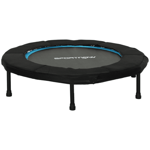 SPORTNOW Trampolim Fitness Ø102 cm Trampolim Fitness Dobrável com Estrutura de Aço Antiderrapante Carga 100 kg para Treino de Pernas Corpo em Casa Escritório Ginásio Azul