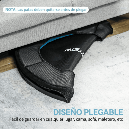 SPORTNOW Trampolim Fitness Ø102 cm Trampolim Fitness Dobrável com Estrutura de Aço Antiderrapante Carga 100 kg para Treino de Pernas Corpo em Casa Escritório Ginásio Azul