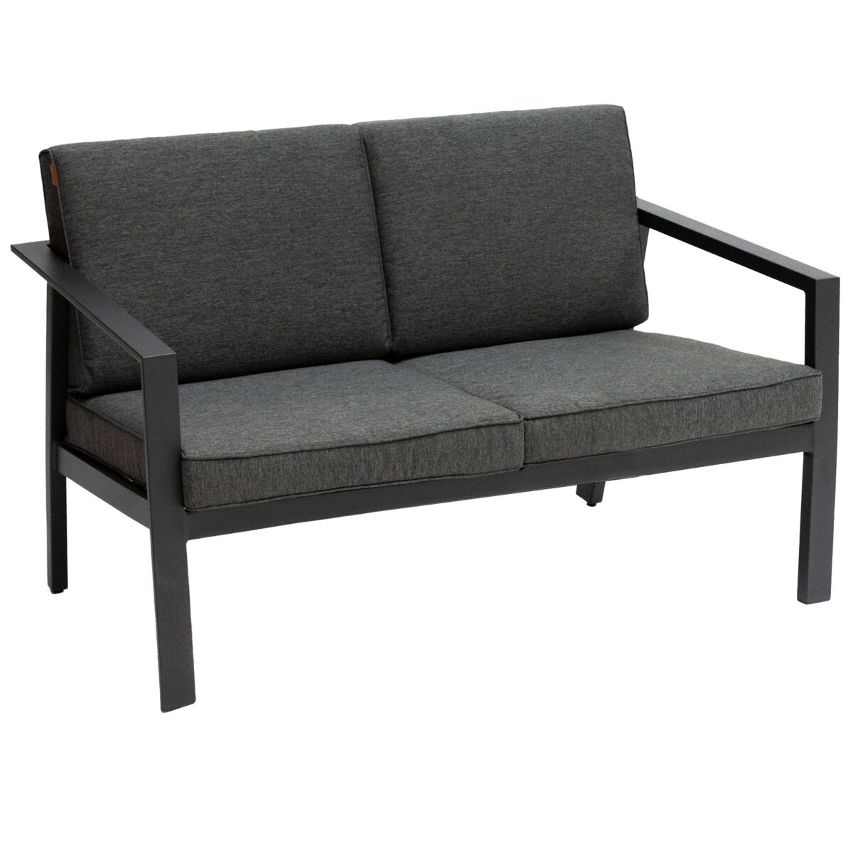 Sofá exterior pavane 2 plazas terraza asiento de jardín estilo moderno color gris 121x73x63 cm