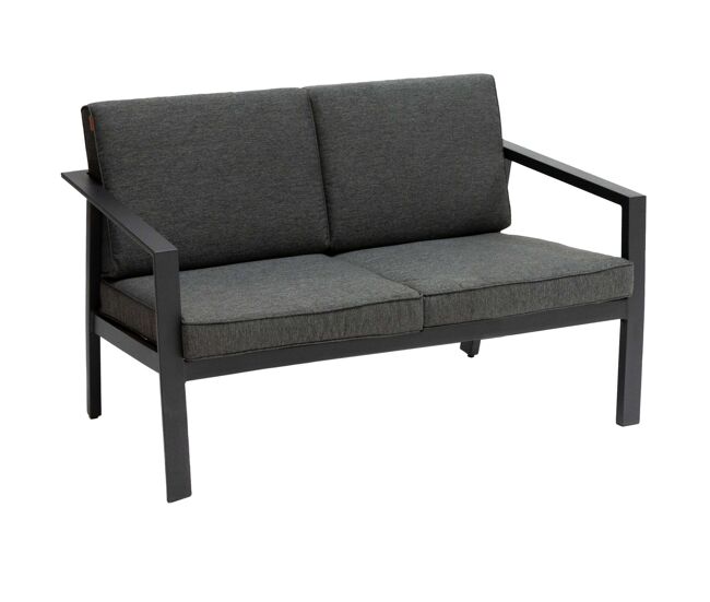Sofá exterior pavane 2 plazas terraza asiento de jardín estilo moderno color gris 121x73x63 cm