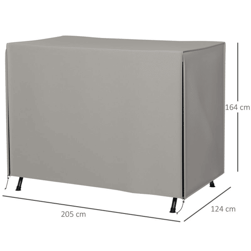 Outsunny Capa para Baloiço de Jardim Exterior, Proteção para Baloiço em Tecido Oxford 600D com 2 Fechos Impermeável 205x124x164 cm Cinza Claro