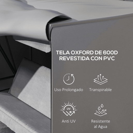 Outsunny Capa para Baloiço de Jardim Exterior, Proteção para Baloiço em Tecido Oxford 600D com 2 Fechos Impermeável 205x124x164 cm Cinza Claro