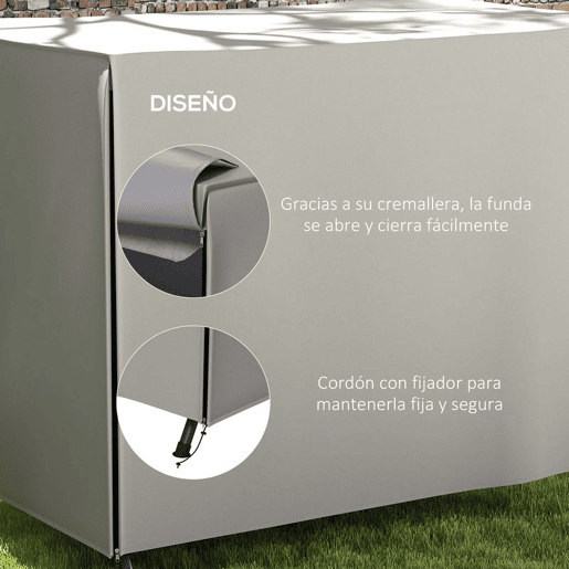 Outsunny Capa para Baloiço de Jardim Exterior, Proteção para Baloiço em Tecido Oxford 600D com 2 Fechos Impermeável 205x124x164 cm Cinza Claro