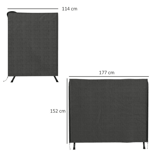 Outsunny Capa para Baloiço de Jardim Exterior, Capa de Baloiço em Tecido Oxford 600D com 2 Fechos, Impermeável, 177x114x152 cm, Cinzento Escuro