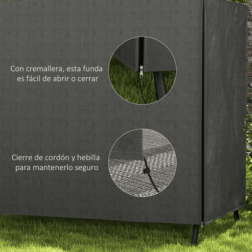 Outsunny Capa para Baloiço de Jardim Exterior, Capa de Baloiço em Tecido Oxford 600D com 2 Fechos, Impermeável, 177x114x152 cm, Cinzento Escuro