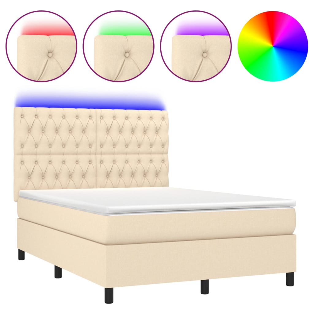 Cama box spring 140x200 Crema