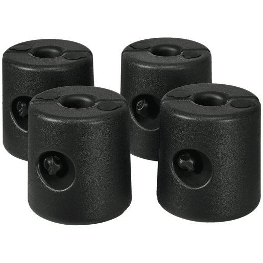 Outsunny Conjunto de 4 Pesos para Tendas Dobráveis Suportes Recarregáveis com 8,7 kg de Água ou 12 kg de Areia Pesos para Pérgola com Fixadores Ø21,524x25,5 cm Preto