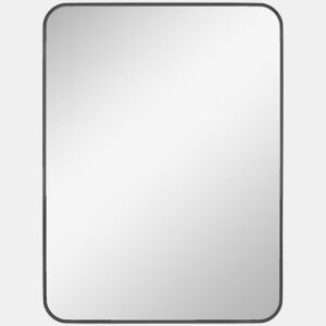 HOMCOM Espelho Casa de Banho 60x80 cm Espelho Retangular Espelho de Parede com Estrutura de Metal Vertical e Horizontal para Entrada Sala de Estar Preto
