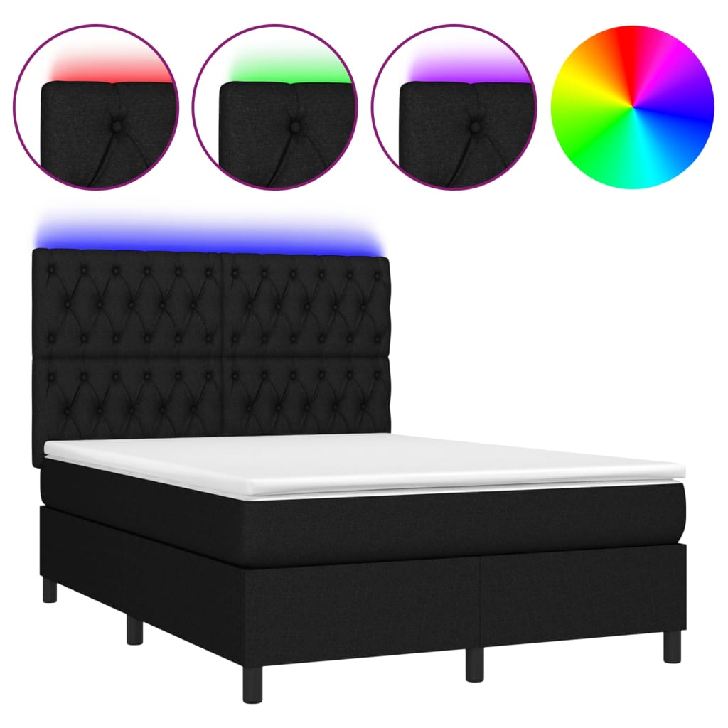 Cama box spring 140x200 Negro