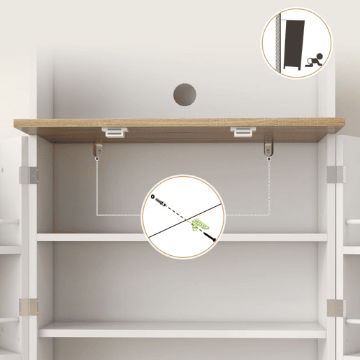 HOMCOM Armário de Cozinha Armário Alto de Cozinha Móvel Auxiliar de Cozinha com 3 Portas Prateleiras Ajustáveis e Prateleiras na Porta para Sala de Jantar 60x35x169 cm Branco