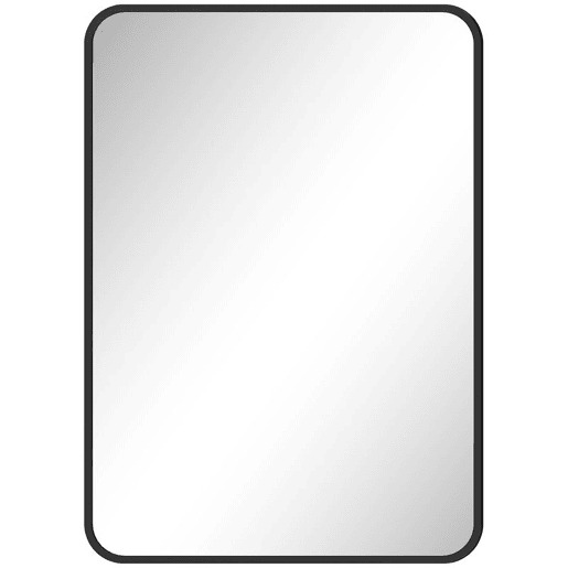 HOMCOM Espelho Casa de Banho 50x70 cm Espelho Retangular Espelho de Parede com Estrutura de Metal Vertical e Horizontal para Entrada Sala de Estar Preto