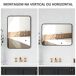 Espejo de Baño Vidrio, Metal HOMCOM, hogar - baño Espejo de Baño Vidrio, Metal HOMCOM, hogar - baño Negro
