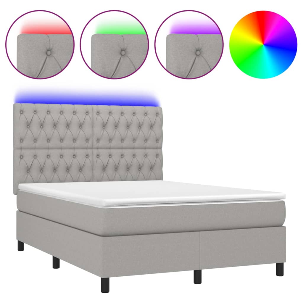Cama box spring 140x200 Gris