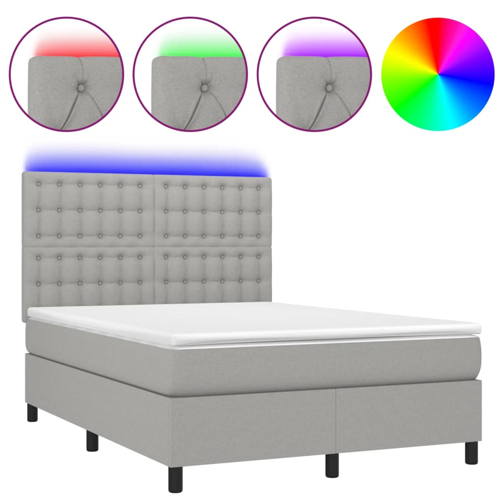 Cama box spring 140x190 Gris