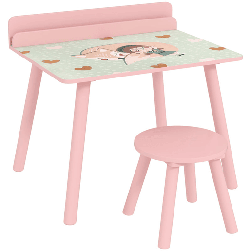 AIYAPLAY Mesa e Cadeira para Crianças Conjunto de 2 Peás de Mesa Infantil com Cadeira e Prateleira para Livros Secretária para Crianças acima de 3 Anos para Sala de Jogos Dormitório Rosa AIYAPLAY Mesa e Cadeira para Crianças Conjunto de 2 Peás de Mesa Infantil com Cadeira e Prateleira para Livros Secretária para Crianças acima de 3 Anos para Sala de Jogos Dormitório Rosa