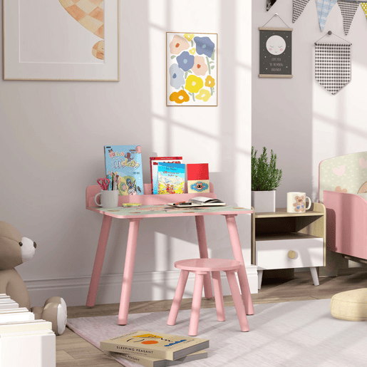 AIYAPLAY Mesa e Cadeira para Crianças Conjunto de 2 Peás de Mesa Infantil com Cadeira e Prateleira para Livros Secretária para Crianças acima de 3 Anos para Sala de Jogos Dormitório Rosa AIYAPLAY Mesa e Cadeira para Crianças Conjunto de 2 Peás de Mesa Infantil com Cadeira e Prateleira para Livros Secretária para Crianças acima de 3 Anos para Sala de Jogos Dormitório Rosa