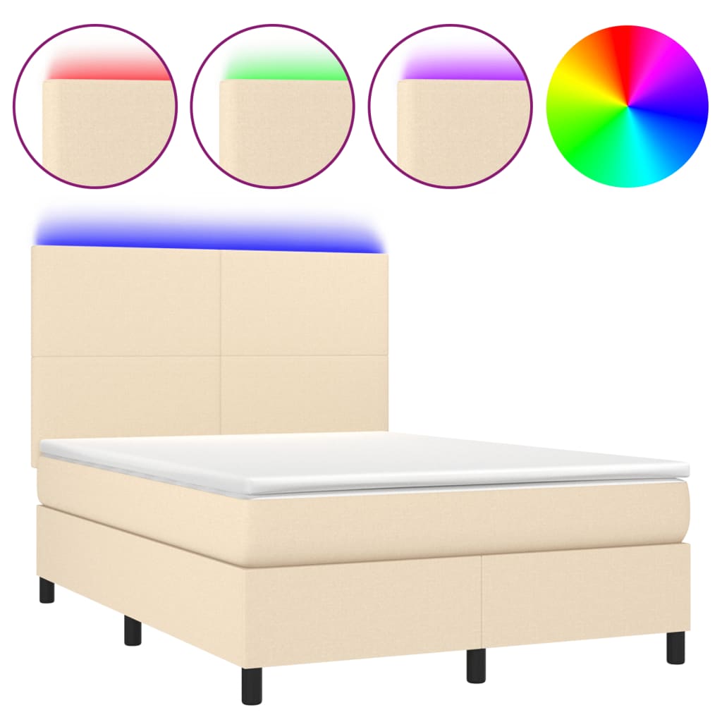 Cama box spring 140x190 Crema