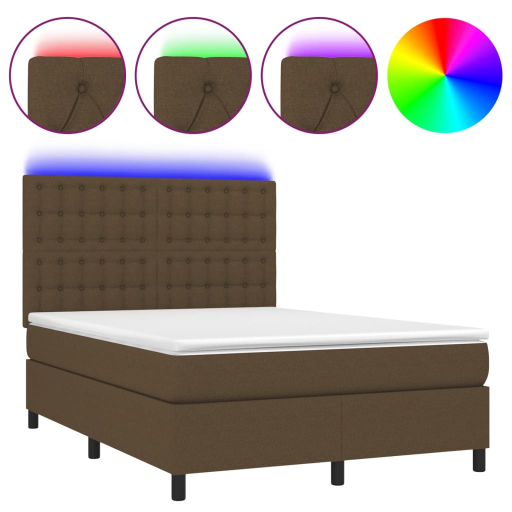 Cama box spring 140x190 Marrón
