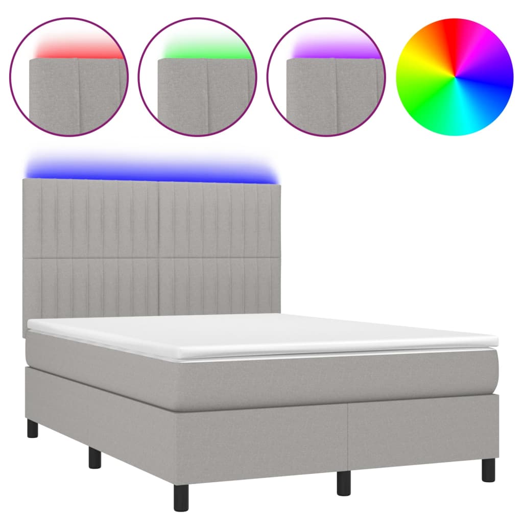 Cama box spring 140x190 Gris