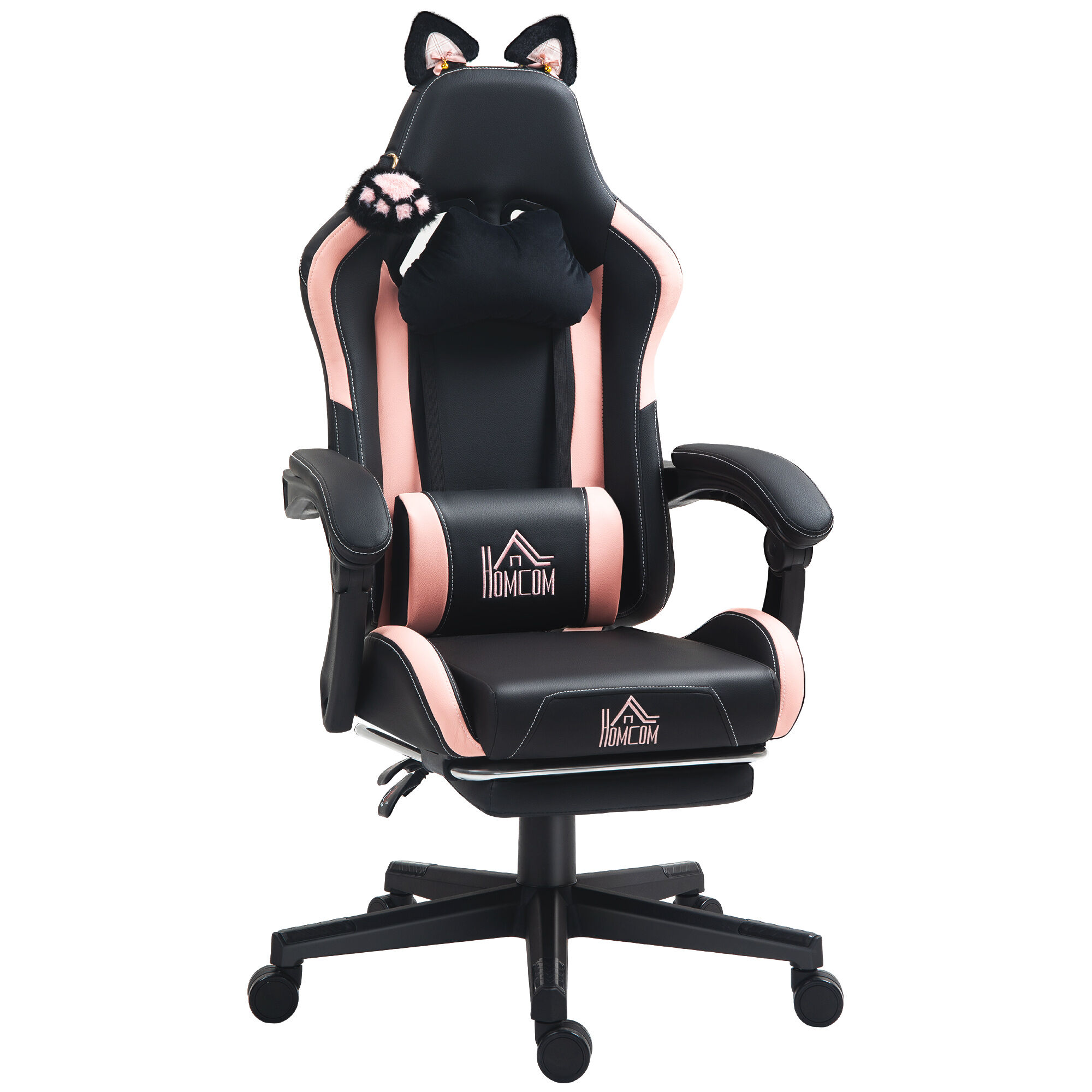 Silla Gaming Plástico HOMCOM, oficina - sillas de oficina Negro