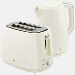 HOMCOM Conjunto de Torradeira e Jarro Elétrico Jarro de Água Elétrico de Aço Inoxidável 2200W 1,7L Torradeira de Pão com Ranura Larga para 2 Fatias 3 Funções Creme