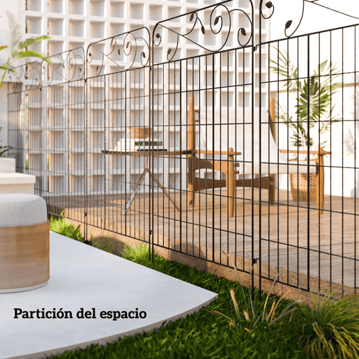 Outsunny Cercas de Jardim de 4 Painéis 88x110 cm Cercas de Jardim Metálicas Cercas Decorativas com Ângulo Ajustável para Pátio Terraço Preto