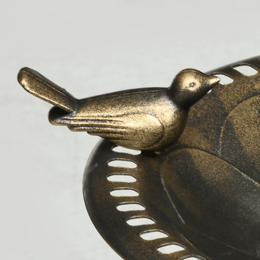 Outsunny Banheira para Pássaros de Jardim Altura 72 cm Comedouro para Pássaros com 2 Níveis Desenho Elegante Banheira para Aves para Exterior Ø50x72 cm Bronze