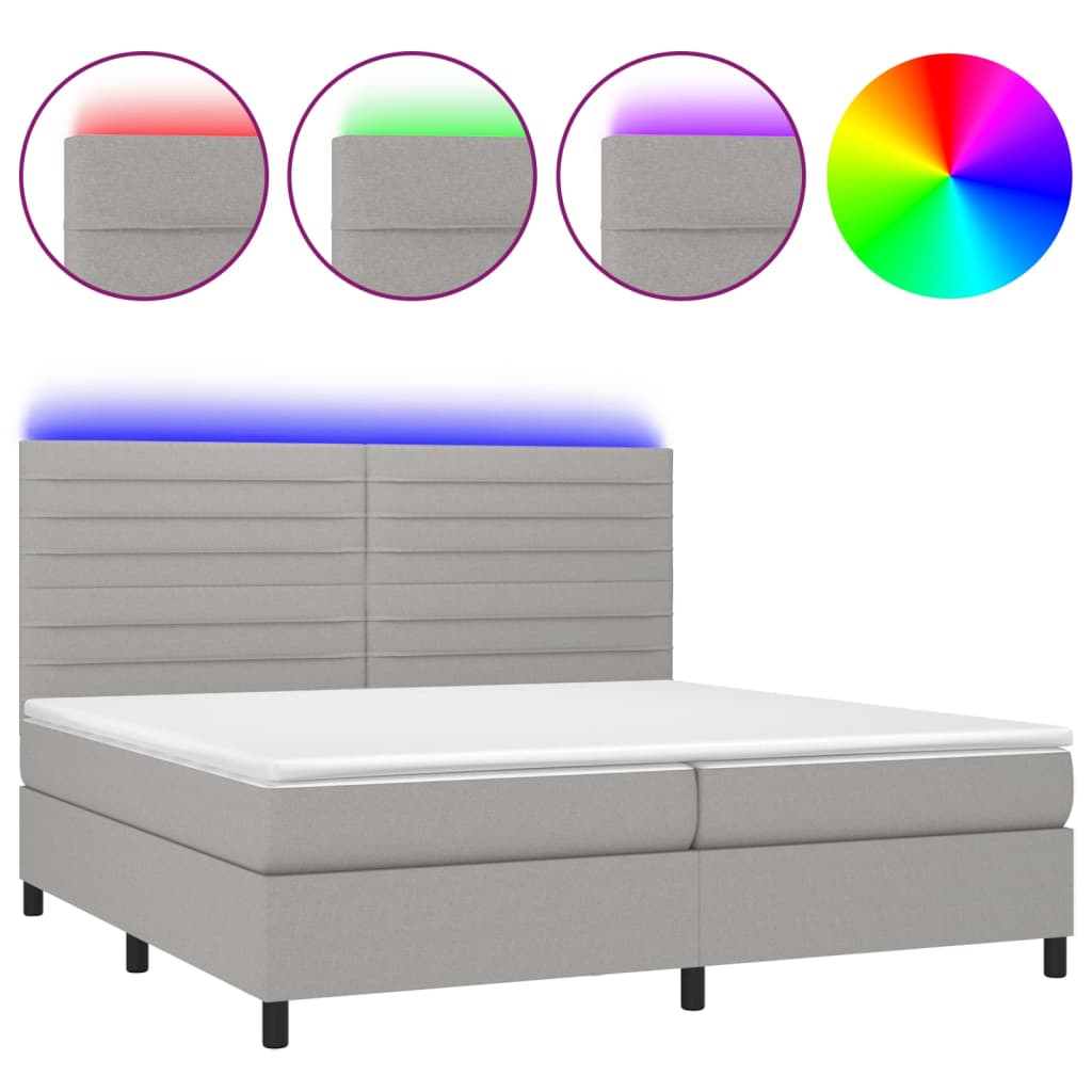 Cama box spring 200x200 Gris