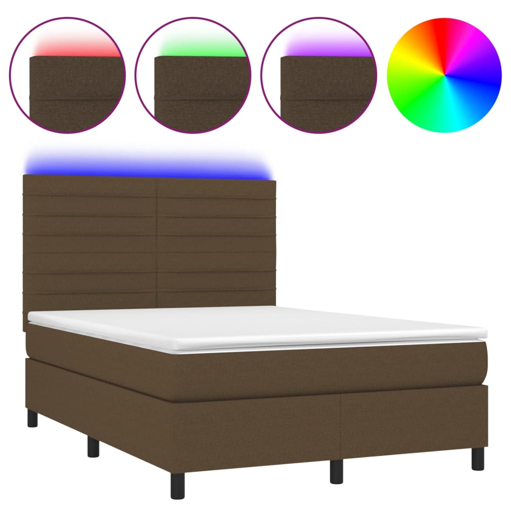 Cama box spring 140x200 Marrón