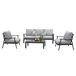 Conjunto Muebles Exterior 4 Piezas Estilo Contemporáneo Conjunto Muebles Exterior 4 Piezas Estilo Contemporáneo Gris