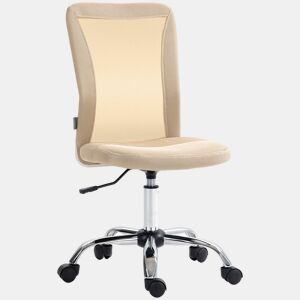 Vinsetto Cadeira de Escritório de Malha Cadeira de Escritório Giratória sem Apoio para os Braços com Altura Ajustável Carga Máxima 100 kg para Escritório Dormitório 43x56x90-100 cm Bege