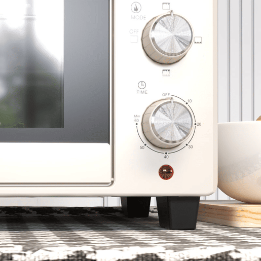HOMCOM Forno Elétrico de Bancada Forno de Bancada de 21L 1400W Mini Forno Torradeira com Temporizador até 60min e Temperatura Regulável até 230? Creme