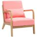 Butaca de Salón Terciopelo Sintético, Madera de Caucho HOMCOM Butaca de Salón Terciopelo Sintético, Madera de Caucho HOMCOM Rosa