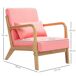 Butaca de Salón Terciopelo Sintético, Madera de Caucho HOMCOM Butaca de Salón Terciopelo Sintético, Madera de Caucho HOMCOM Rosa