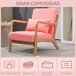 Butaca de Salón Terciopelo Sintético, Madera de Caucho HOMCOM Butaca de Salón Terciopelo Sintético, Madera de Caucho HOMCOM Rosa