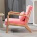 Butaca de Salón Terciopelo Sintético, Madera de Caucho HOMCOM Butaca de Salón Terciopelo Sintético, Madera de Caucho HOMCOM Rosa