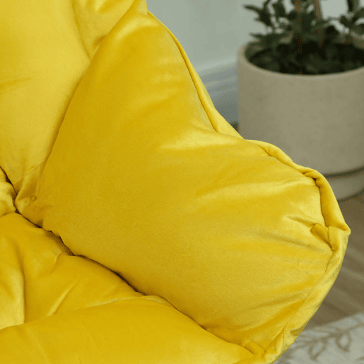 HOMCOM Poltrona Sala de Estar com Apoio para os Pés Poltrona Relax para Leitura com Bolsos Laterais e Pés de Aço para Sala de Estar Dormitório 80x78x100 cm Amarelo