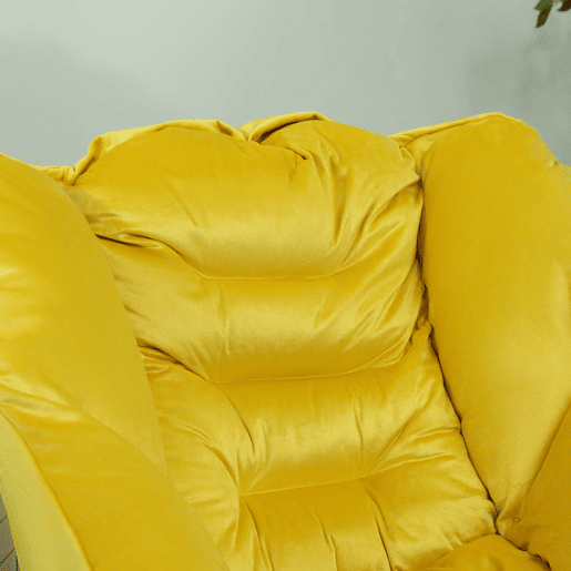 HOMCOM Poltrona Sala de Estar com Apoio para os Pés Poltrona Relax para Leitura com Bolsos Laterais e Pés de Aço para Sala de Estar Dormitório 80x78x100 cm Amarelo