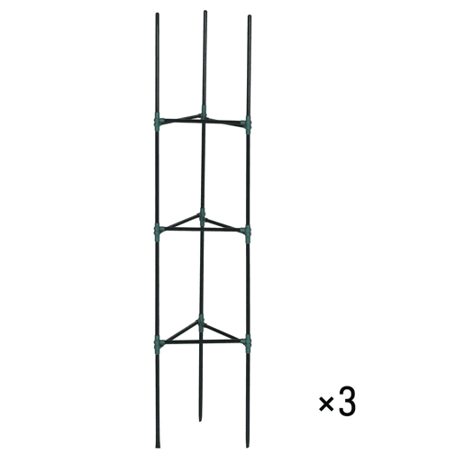 Outsunny Conjunto de 3 Suportes para Plantas Trepadeiras com Estrutura de Aço Torre de Treliça para Plantas Frutas Verduras Flores Decoração de Exterior 38x38x182 cm Verde