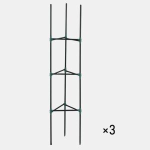 Outsunny Conjunto de 3 Suportes para Plantas Trepadeiras com Estrutura de Aço Torre de Treliça para Plantas Frutas Verduras Flores Decoração de Exterior 38x38x182 cm Verde