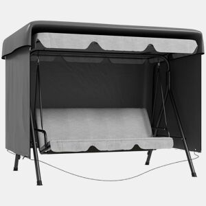 Outsunny Capa para Baloiço de Jardim, Capa para Baloiço de Exterior, Cobertura com Fecho, Impermeável, 215x155x150 cm, Cinzento Escuro