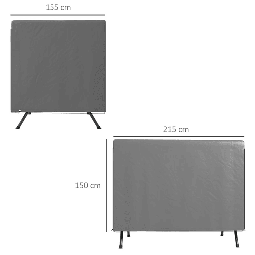 Outsunny Capa para Baloiço de Jardim, Capa para Baloiço de Exterior, Cobertura com Fecho, Impermeável, 215x155x150 cm, Cinzento Escuro