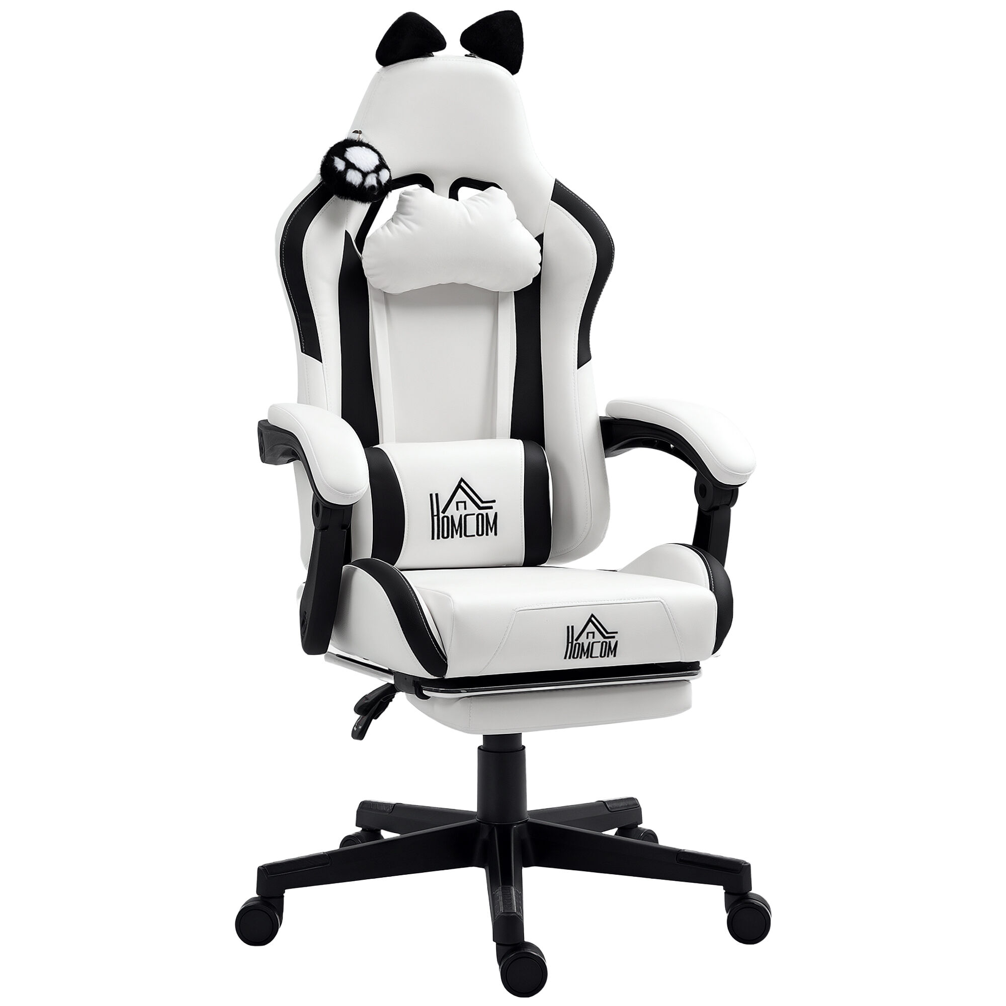 Silla Gaming Plástico HOMCOM, oficina - sillas de oficina Blanco