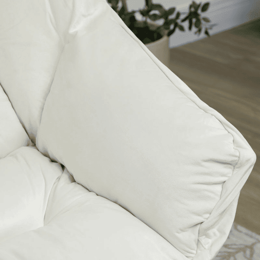HOMCOM Poltrona Sala de Estar com Apoio para os Pés Poltrona Relax para Leitura com Bolsos Laterais e Pés de Aço para Sala de Estar Dormitório 80x78x100 cm Creme