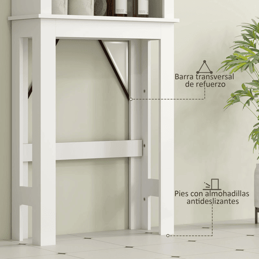 HOMCOM Móvel sobre Sanita Armário sobre Sanita com Porta de Correr Estilo Celeiro e 6 Compartimentos Móvel Casa de Banho Rústico 67x25x172 cm Branco HOMCOM Móvel sobre Sanita Armário sobre Sanita com Porta de Correr Estilo Celeiro e 6 Compartimentos Móvel Casa de Banho Rústico 67x25x172 cm Branco