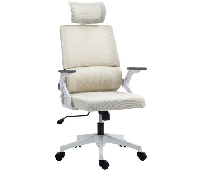 Vinsetto silla de oficina de malla con función de basculante silla de escritorio giratoria con altura ajustable reposacabezas regulable soporte lumbar