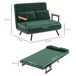 Sofá Cama Doble Terciopelo Sintético, Espuma HOMCOM Sofá Cama Doble Terciopelo Sintético, Espuma HOMCOM Verde